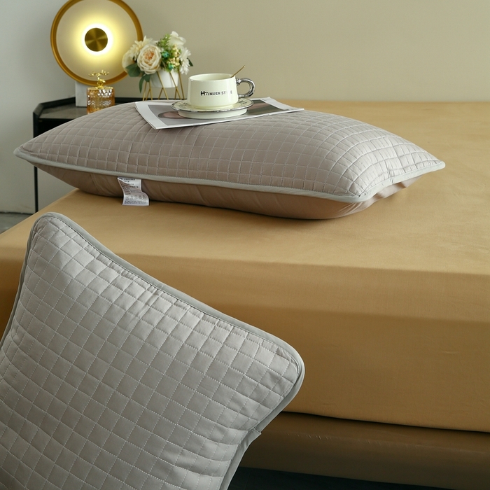 91家纺网 家纺一手货源 找家纺 伊赛家纺 2026新款外贸跨境夹棉全尺寸枕套 枕套全包灰色