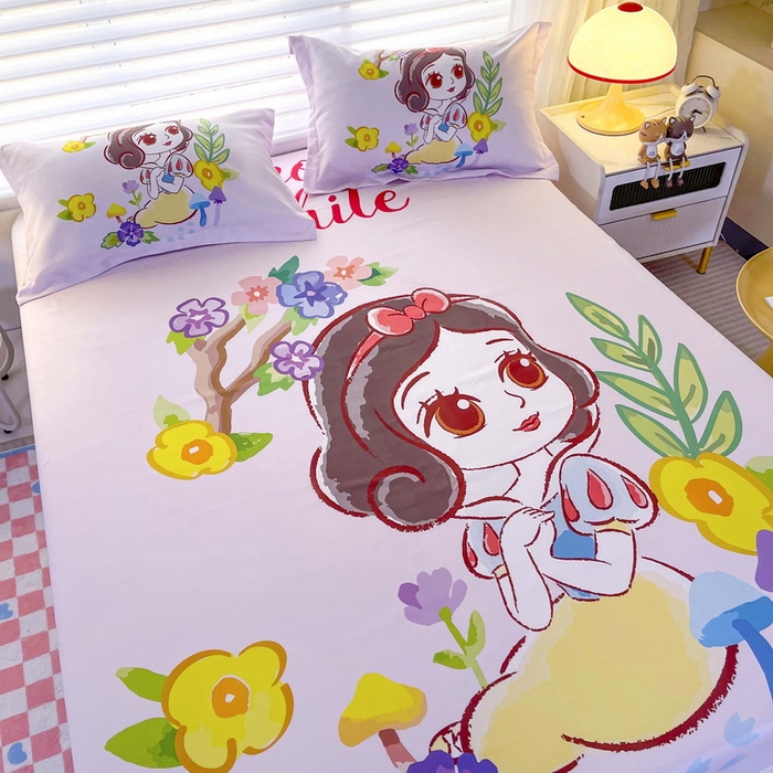 91家纺网 家纺一手货源 找家纺 一电 2026新款卡通床单床笠棕垫床套防尘罩席床垫保护套卡通儿童上下床床单床笠-第二批 花朵公主