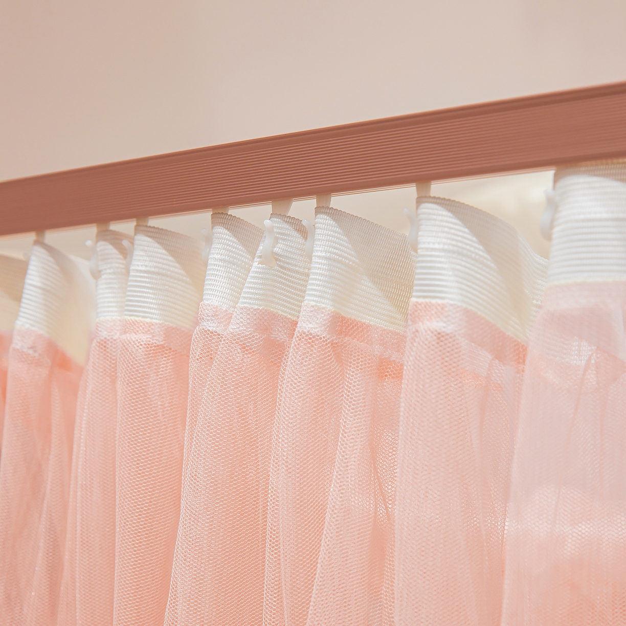 91家纺网 家纺一手货源 找家纺 梦尔佳蚊帐 2026新款浪漫双层花边蝴蝶结导轨蚊帐-花香其乐 花香其乐-藕玉