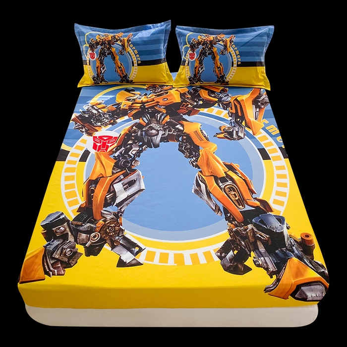 91家纺网 家纺一手货源 找家纺 一电 2026新款卡通床单床笠棕垫床套防尘罩席床垫保护套卡通儿童上下床床单床笠-第二批 黄蜂机器人