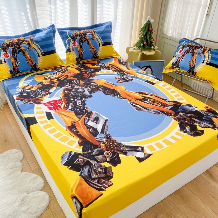 91家纺网 家纺一手货源 找家纺 一电 2026新款卡通床单床笠棕垫床套防尘罩席床垫保护套卡通儿童上下床床单床笠-第二批 黄蜂机器人