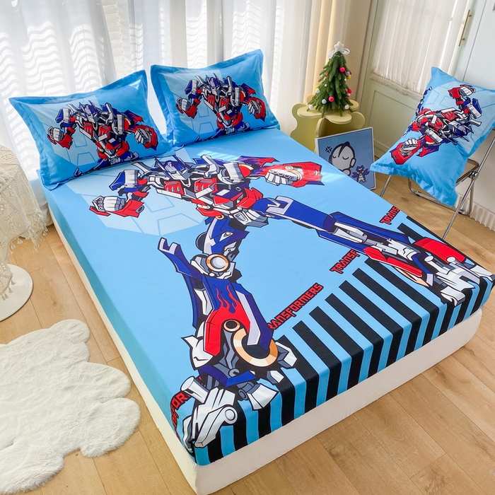 91家纺网 家纺一手货源 找家纺 一电 2026新款卡通床单床笠棕垫床套防尘罩席床垫保护套卡通儿童上下床床单床笠-第二批 机器人