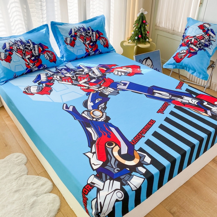 91家纺网 家纺一手货源 找家纺 一电 2026新款卡通床单床笠棕垫床套防尘罩席床垫保护套卡通儿童上下床床单床笠-第二批 机器人