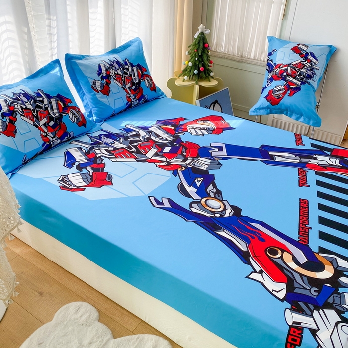 91家纺网 家纺一手货源 找家纺 一电 2026新款卡通床单床笠棕垫床套防尘罩席床垫保护套卡通儿童上下床床单床笠-第二批 机器人