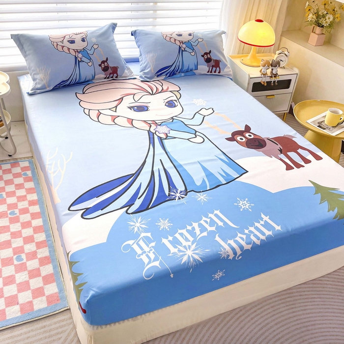 91家纺网 家纺一手货源 找家纺 一电 2026新款卡通床单床笠棕垫床套防尘罩席床垫保护套卡通儿童上下床床单床笠-第二批 可爱公主