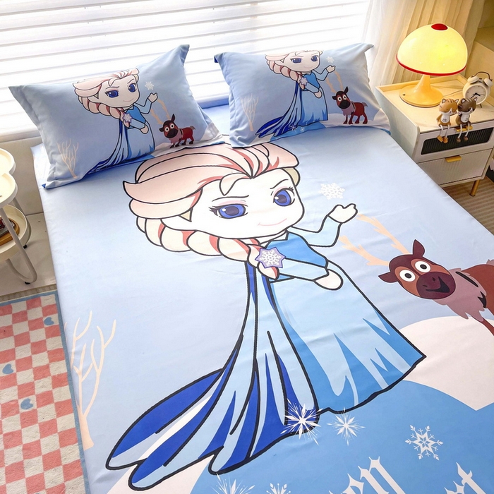 91家纺网 家纺一手货源 找家纺 一电 2026新款卡通床单床笠棕垫床套防尘罩席床垫保护套卡通儿童上下床床单床笠-第二批 可爱公主