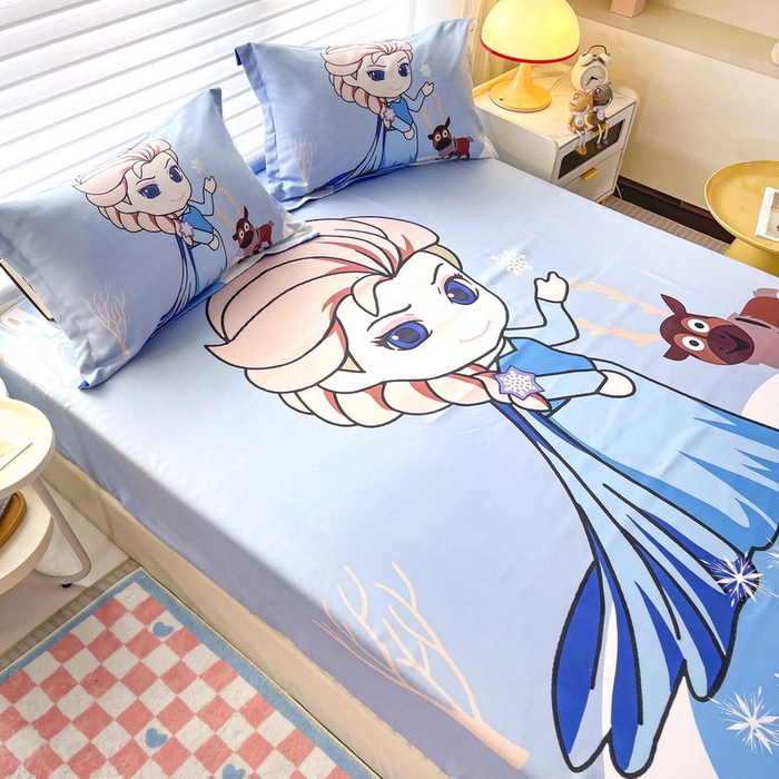 91家纺网 家纺一手货源 找家纺 一电 2026新款卡通床单床笠棕垫床套防尘罩席床垫保护套卡通儿童上下床床单床笠-第二批 可爱公主