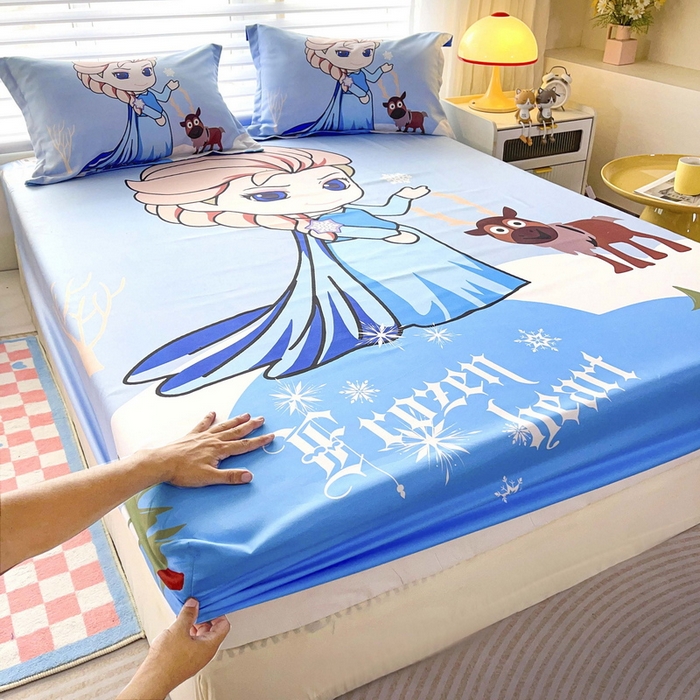 91家纺网 家纺一手货源 找家纺 一电 2026新款卡通床单床笠棕垫床套防尘罩席床垫保护套卡通儿童上下床床单床笠-第二批 可爱公主