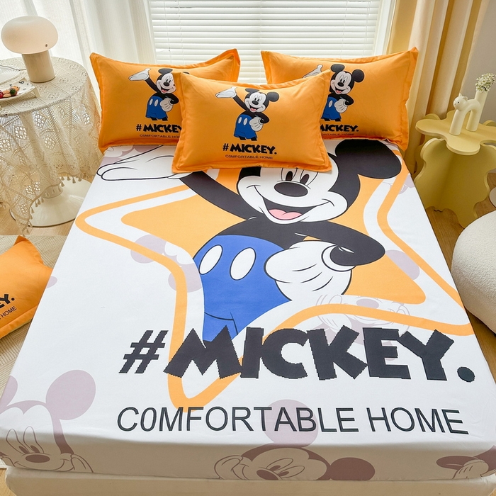 91家纺网 家纺一手货源 找家纺 一电 2026新款卡通床单床笠棕垫床套防尘罩席床垫保护套卡通儿童上下床床单床笠-第二批 米奇