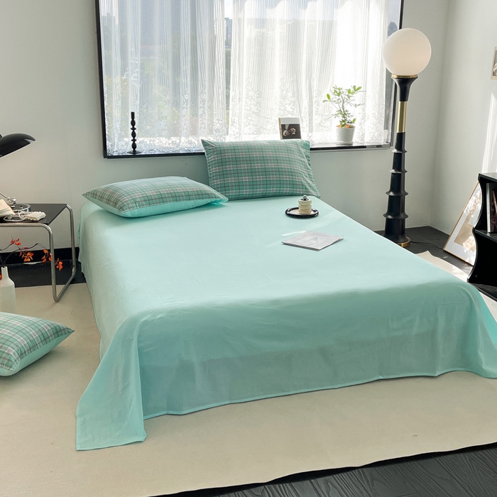 91家纺网 家纺一手货源 找家纺 春皖家纺 2026新款色织AB版水洗棉三件套四件套单品系列（四件套风格一） 素雅-情调