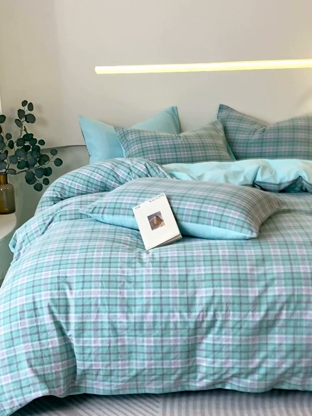 91家纺网 家纺一手货源 找家纺 春皖家纺 2026新款色织AB版水洗棉三件套四件套单品系列（四件套风格一） 素雅-情调