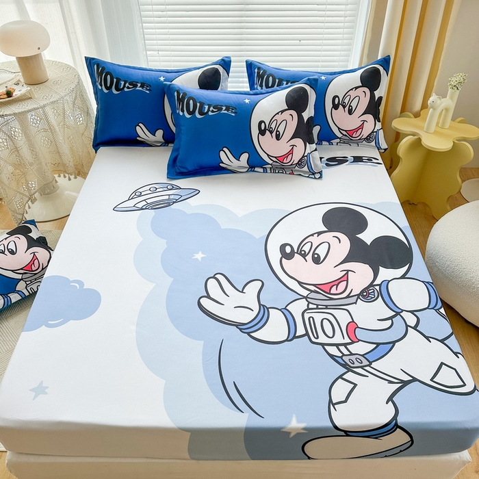 91家纺网 家纺一手货源 找家纺 一电 2026新款卡通床单床笠棕垫床套防尘罩席床垫保护套卡通儿童上下床床单床笠-第二批 太空米奇