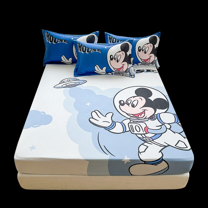 91家纺网 家纺一手货源 找家纺 一电 2026新款卡通床单床笠棕垫床套防尘罩席床垫保护套卡通儿童上下床床单床笠-第二批 太空米奇