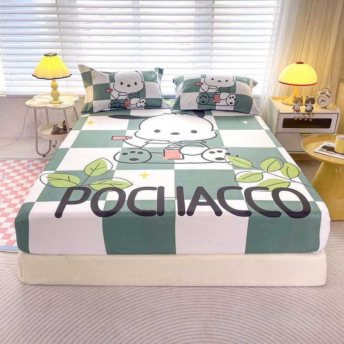 91家纺网 家纺一手货源 找家纺 一电 2026新品卡通床单床笠棕垫床套防尘罩席床垫保护套卡通儿童上下床床单床笠-第三批 绿格狗