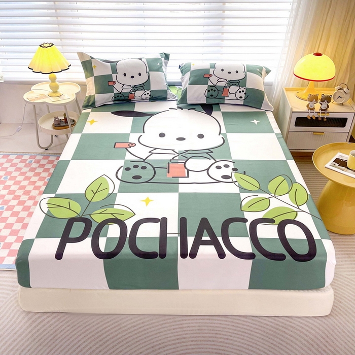 91家纺网 家纺一手货源 找家纺 一电 2026新品卡通床单床笠棕垫床套防尘罩席床垫保护套卡通儿童上下床床单床笠-第三批 绿格狗