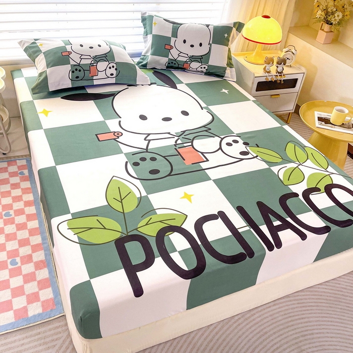 91家纺网 家纺一手货源 找家纺 一电 2026新品卡通床单床笠棕垫床套防尘罩席床垫保护套卡通儿童上下床床单床笠-第三批 绿格狗