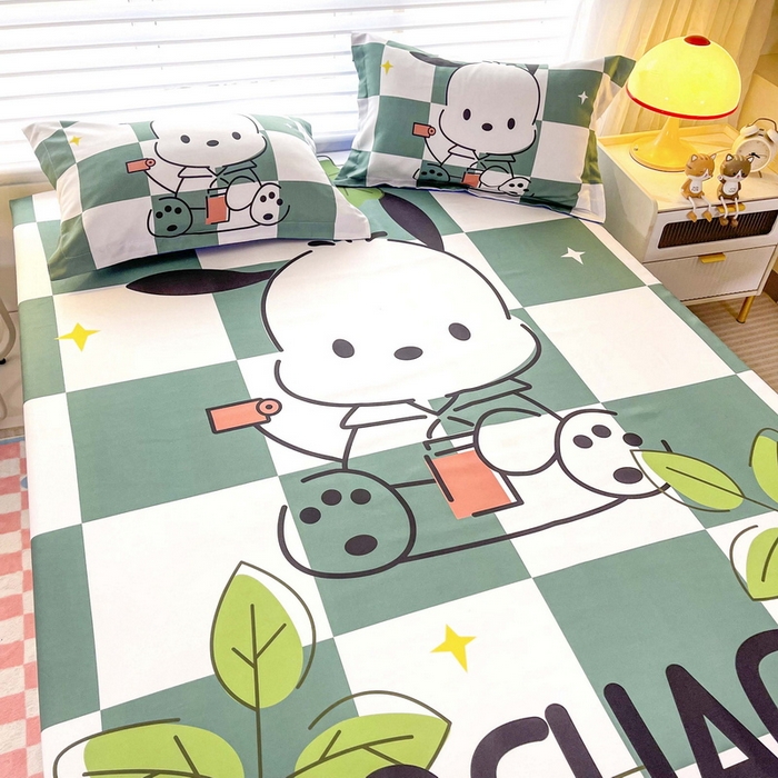 91家纺网 家纺一手货源 找家纺 一电 2026新品卡通床单床笠棕垫床套防尘罩席床垫保护套卡通儿童上下床床单床笠-第三批 绿格狗