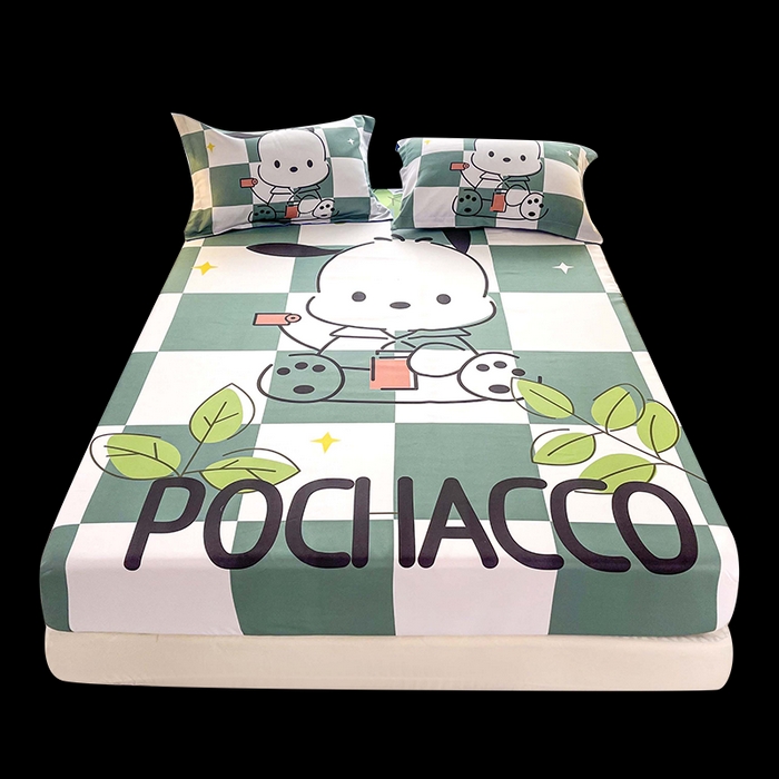91家纺网 家纺一手货源 找家纺 一电 2026新品卡通床单床笠棕垫床套防尘罩席床垫保护套卡通儿童上下床床单床笠-第三批 绿格狗