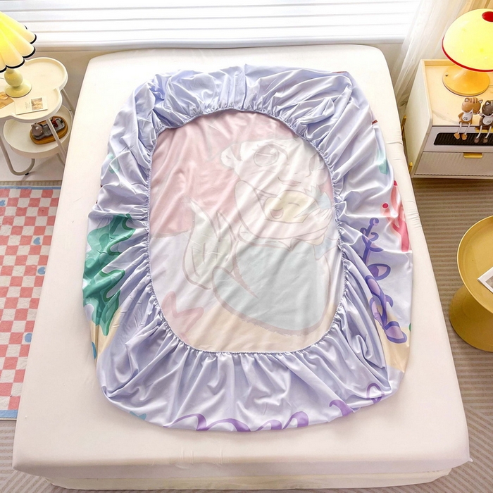 91家纺网 家纺一手货源 找家纺 一电 2026新品卡通床单床笠棕垫床套防尘罩席床垫保护套卡通儿童上下床床单床笠-第三批 美人鱼公主