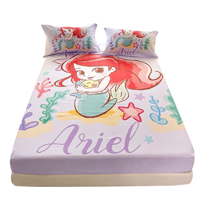 91家纺网 家纺一手货源 找家纺 一电 2026新品卡通床单床笠棕垫床套防尘罩席床垫保护套卡通儿童上下床床单床笠-第三批 美人鱼公主