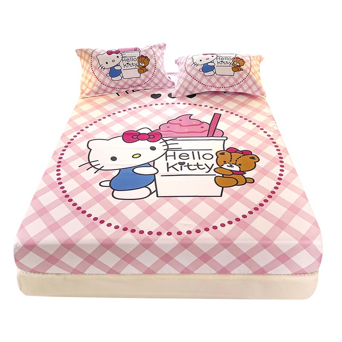 91家纺网 家纺一手货源 找家纺 一电 2026新品卡通床单床笠棕垫床套防尘罩席床垫保护套卡通儿童上下床床单床笠-第三批 奶茶KT