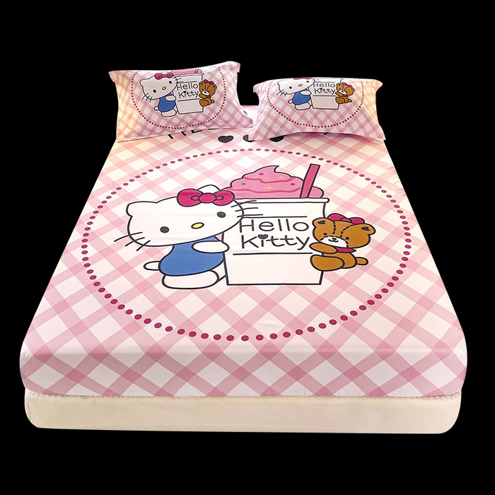 91家纺网 家纺一手货源 找家纺 一电 2026新品卡通床单床笠棕垫床套防尘罩席床垫保护套卡通儿童上下床床单床笠-第三批 奶茶KT