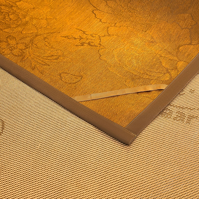 91家纺网 家纺一手货源 找家纺 （总）苏迪网销供货 2026新款冰藤席可爱熊刺绣款凉席藤席双面可用冰丝席