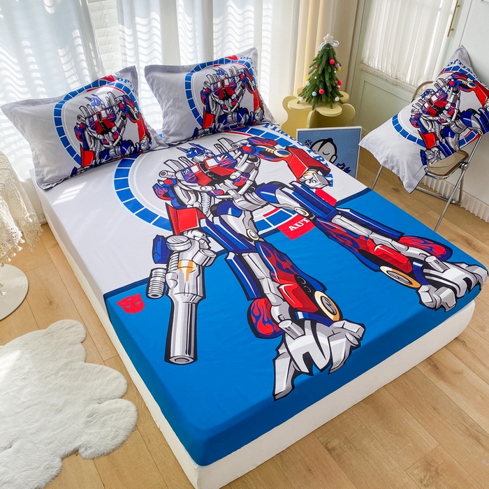 91家纺网 家纺一手货源 找家纺 一电 2026新品卡通床单床笠棕垫床套防尘罩席床垫保护套卡通儿童上下床床单床笠-第三批 圈圈机器人