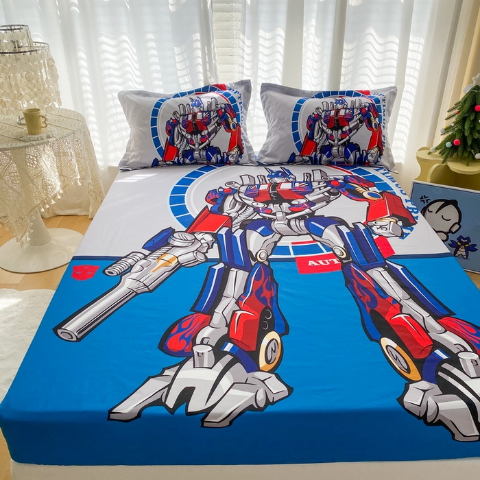 91家纺网 家纺一手货源 找家纺 一电 2026新品卡通床单床笠棕垫床套防尘罩席床垫保护套卡通儿童上下床床单床笠-第三批 圈圈机器人