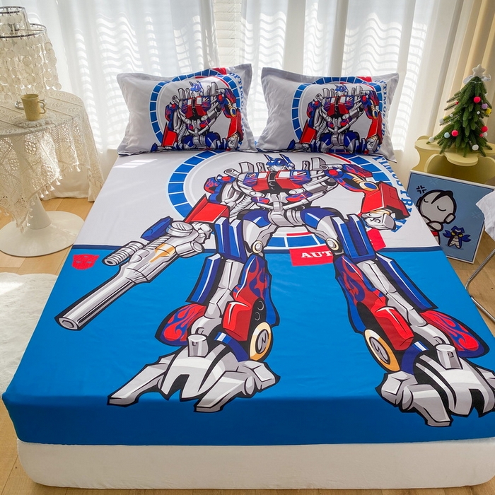 91家纺网 家纺一手货源 找家纺 一电 2026新品卡通床单床笠棕垫床套防尘罩席床垫保护套卡通儿童上下床床单床笠-第三批 圈圈机器人