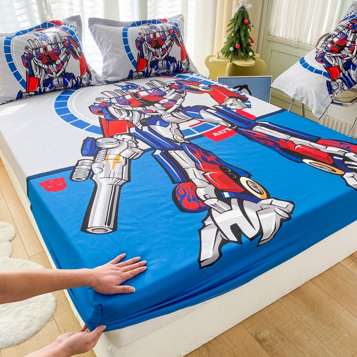 91家纺网 家纺一手货源 找家纺 一电 2026新品卡通床单床笠棕垫床套防尘罩席床垫保护套卡通儿童上下床床单床笠-第三批 圈圈机器人