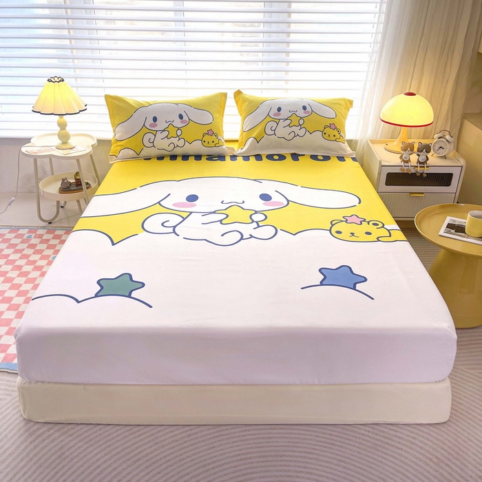 91家纺网 家纺一手货源 找家纺 一电 2026新品卡通床单床笠棕垫床套防尘罩席床垫保护套卡通儿童上下床床单床笠-第三批 软萌玉桂狗