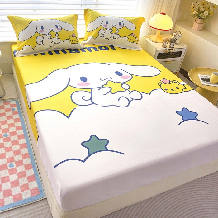 91家纺网 家纺一手货源 找家纺 一电 2026新品卡通床单床笠棕垫床套防尘罩席床垫保护套卡通儿童上下床床单床笠-第三批 软萌玉桂狗