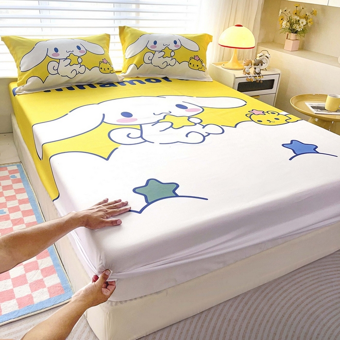 91家纺网 家纺一手货源 找家纺 一电 2026新品卡通床单床笠棕垫床套防尘罩席床垫保护套卡通儿童上下床床单床笠-第三批 软萌玉桂狗