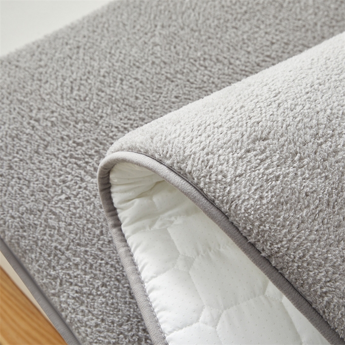 91家纺网 家纺一手货源 找家纺 伊赛家纺 2026新款羊羔绒床垫 灰色