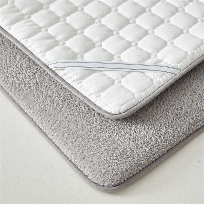 91家纺网 家纺一手货源 找家纺 伊赛家纺 2026新款羊羔绒床垫 灰色