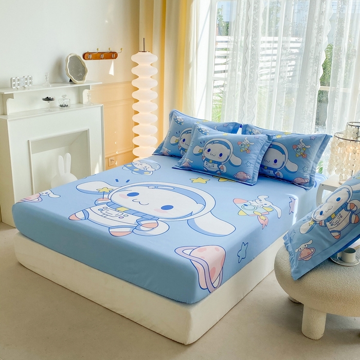 91家纺网 家纺一手货源 找家纺 一电 2026新品卡通床单床笠棕垫床套防尘罩席床垫保护套卡通儿童上下床床单床笠-第三批 太空玉桂狗