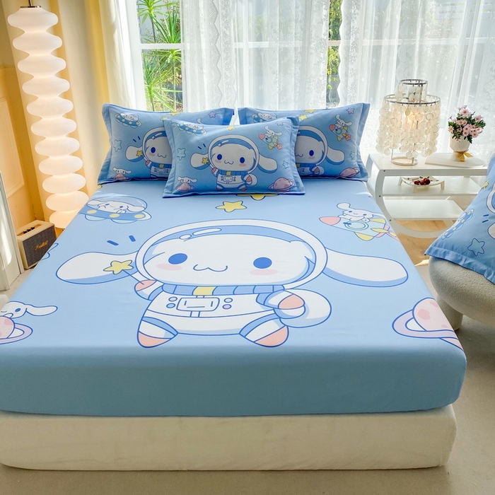 91家纺网 家纺一手货源 找家纺 一电 2026新品卡通床单床笠棕垫床套防尘罩席床垫保护套卡通儿童上下床床单床笠-第三批 太空玉桂狗