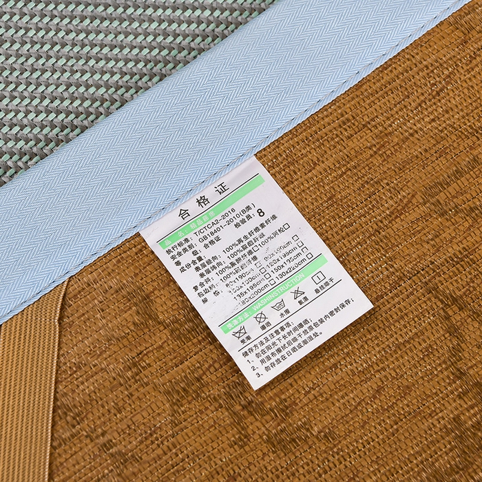 91家纺网 家纺一手货源 找家纺 苏迪网销供货 2026新款冰藤席可爱熊刺绣款凉席藤席双面可用冰丝席 可爱熊-绿色