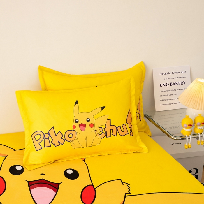 91家纺网 家纺一手货源 找家纺 一电 2026新款卡通床单床笠棕垫床套防尘罩席床垫保护套卡通儿童上下床单床笠-第四批 唱歌皮卡丘