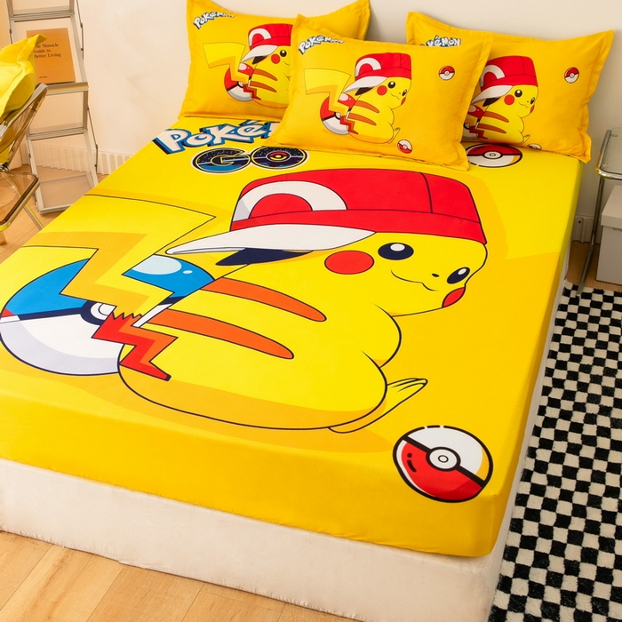 91家纺网 家纺一手货源 找家纺 一电 2026新品卡通床单床笠棕垫床套防尘罩席床垫保护套卡通儿童上下床床单床笠-第三批 小红帽皮卡丘