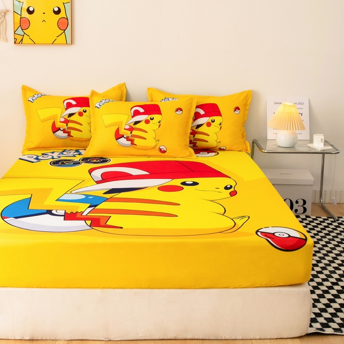 91家纺网 家纺一手货源 找家纺 一电 2026新品卡通床单床笠棕垫床套防尘罩席床垫保护套卡通儿童上下床床单床笠-第三批 小红帽皮卡丘