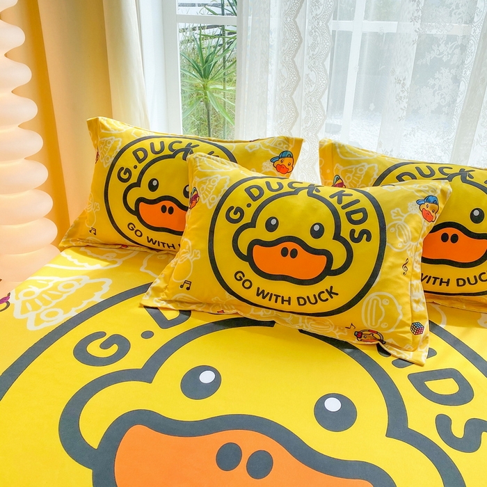 91家纺网 家纺一手货源 找家纺 一电 2026新款卡通床单床笠棕垫床套防尘罩席床垫保护套卡通儿童上下床单床笠-第四批 黄小鸭