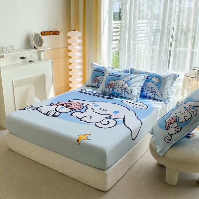 91家纺网 家纺一手货源 找家纺 一电 2026新款卡通床单床笠棕垫床套防尘罩席床垫保护套卡通儿童上下床单床笠-第四批 可爱玉桂狗