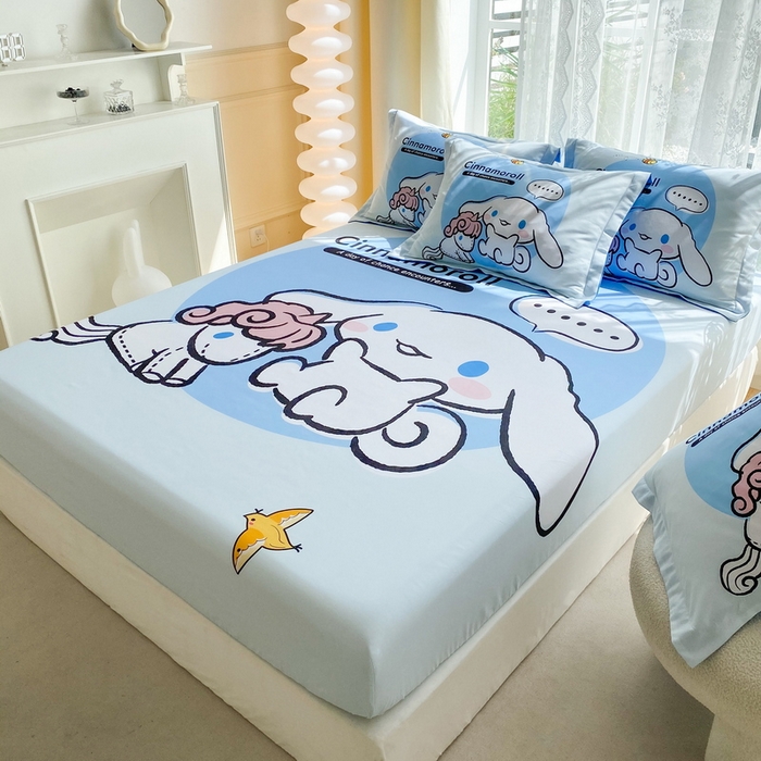 91家纺网 家纺一手货源 找家纺 一电 2026新款卡通床单床笠棕垫床套防尘罩席床垫保护套卡通儿童上下床单床笠-第四批 可爱玉桂狗