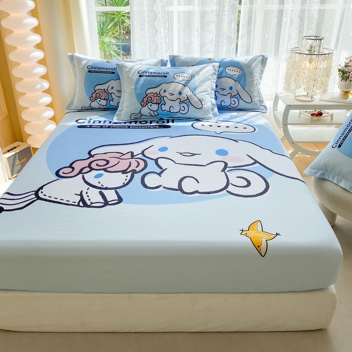 91家纺网 家纺一手货源 找家纺 一电 2026新款卡通床单床笠棕垫床套防尘罩席床垫保护套卡通儿童上下床单床笠-第四批 可爱玉桂狗