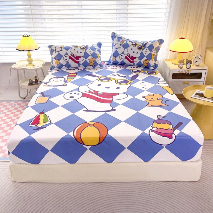 91家纺网 家纺一手货源 找家纺 一电 2026新款卡通床单床笠棕垫床套防尘罩席床垫保护套卡通儿童上下床单床笠-第四批 舞动帕狗