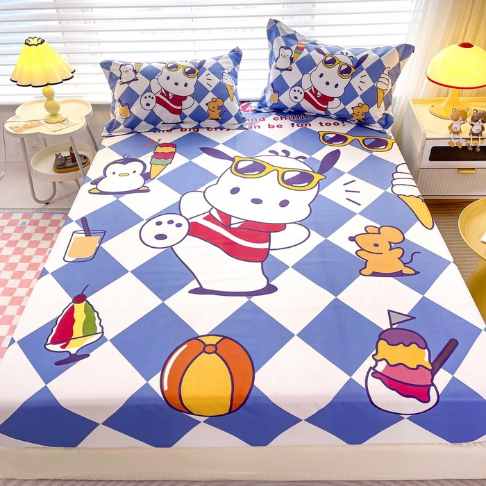 91家纺网 家纺一手货源 找家纺 一电 2026新款卡通床单床笠棕垫床套防尘罩席床垫保护套卡通儿童上下床单床笠-第四批 舞动帕狗