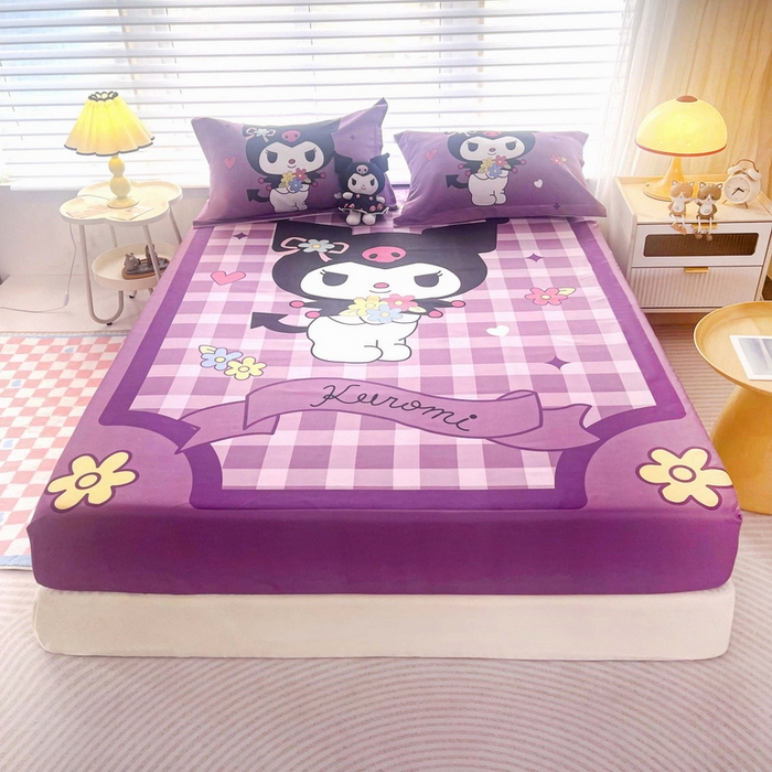 91家纺网 家纺一手货源 找家纺 一电 2026新款卡通床单床笠棕垫床套防尘罩席床垫保护套卡通儿童上下床单床笠-第四批 小花库洛米