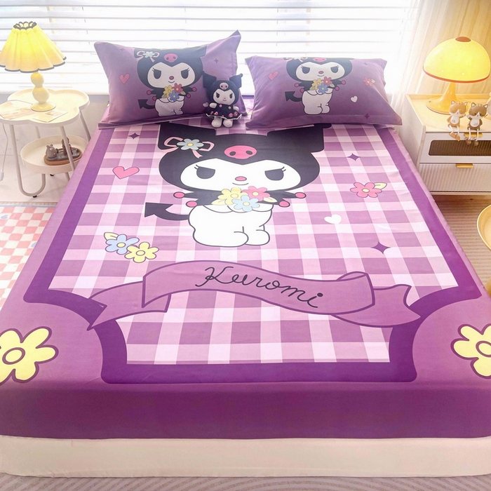 91家纺网 家纺一手货源 找家纺 一电 2026新款卡通床单床笠棕垫床套防尘罩席床垫保护套卡通儿童上下床单床笠-第四批 小花库洛米